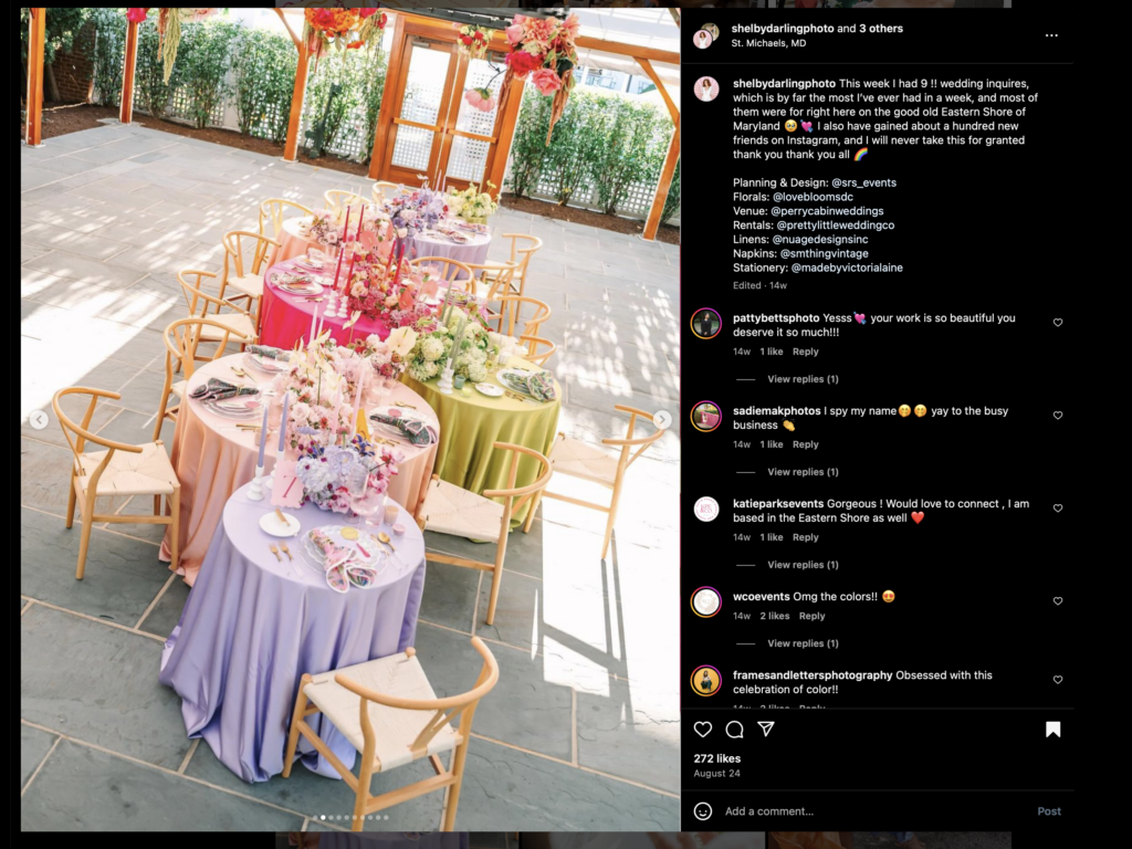 new 2025 wedding trend: caterpillar reception tables of vibrant colors and patterns